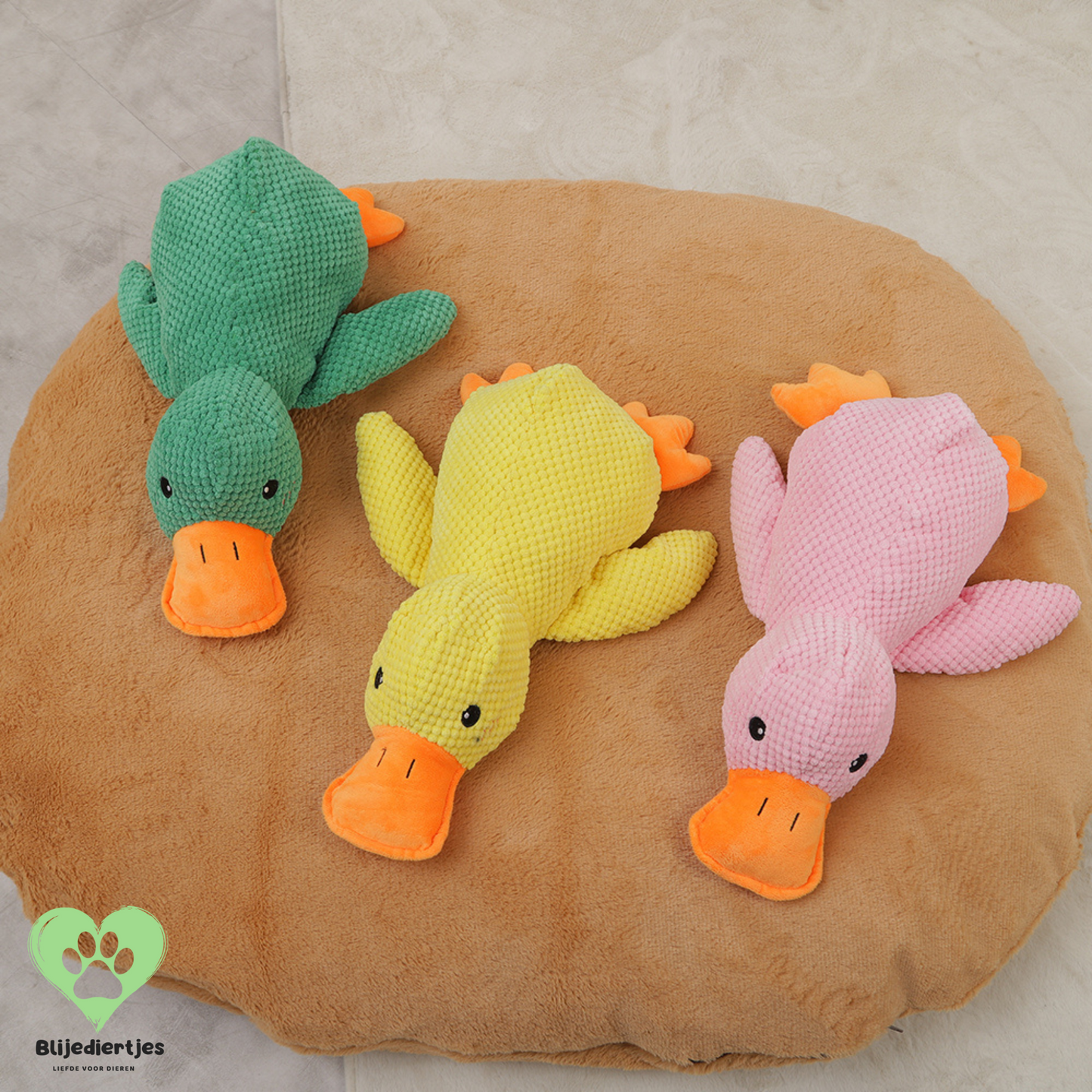 Duckie™ – Dé knuffel die jouw hond rust, veiligheid en plezier geeft