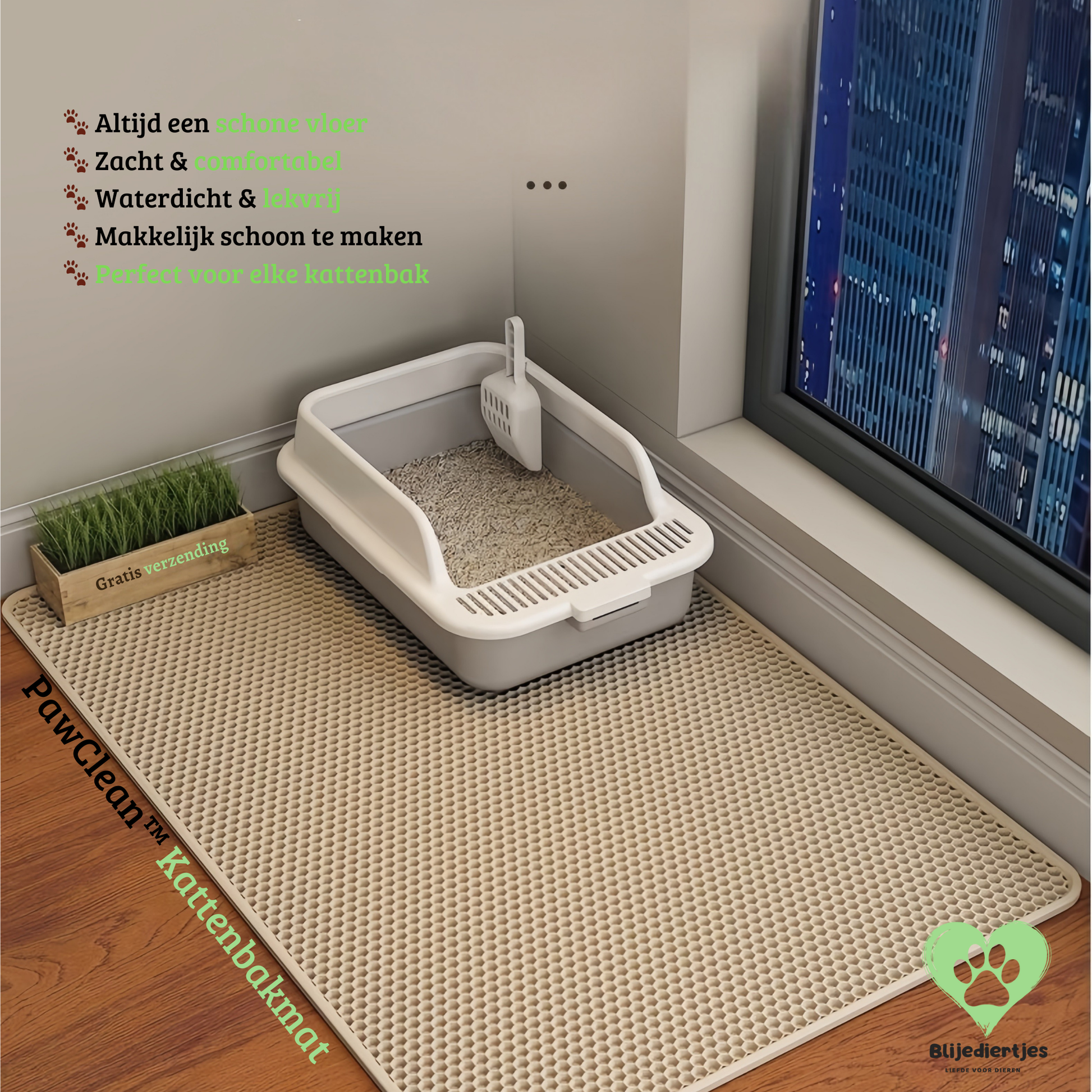 PawClean™ Kattenbakmat – Slim, Schoon & Comfortabel 🐾✨ - Blijediertjes Blijediertjes Zwart / S 45x60cm Blijediertjes PawClean™ Kattenbakmat – Slim, Schoon & Comfortabel 🐾✨