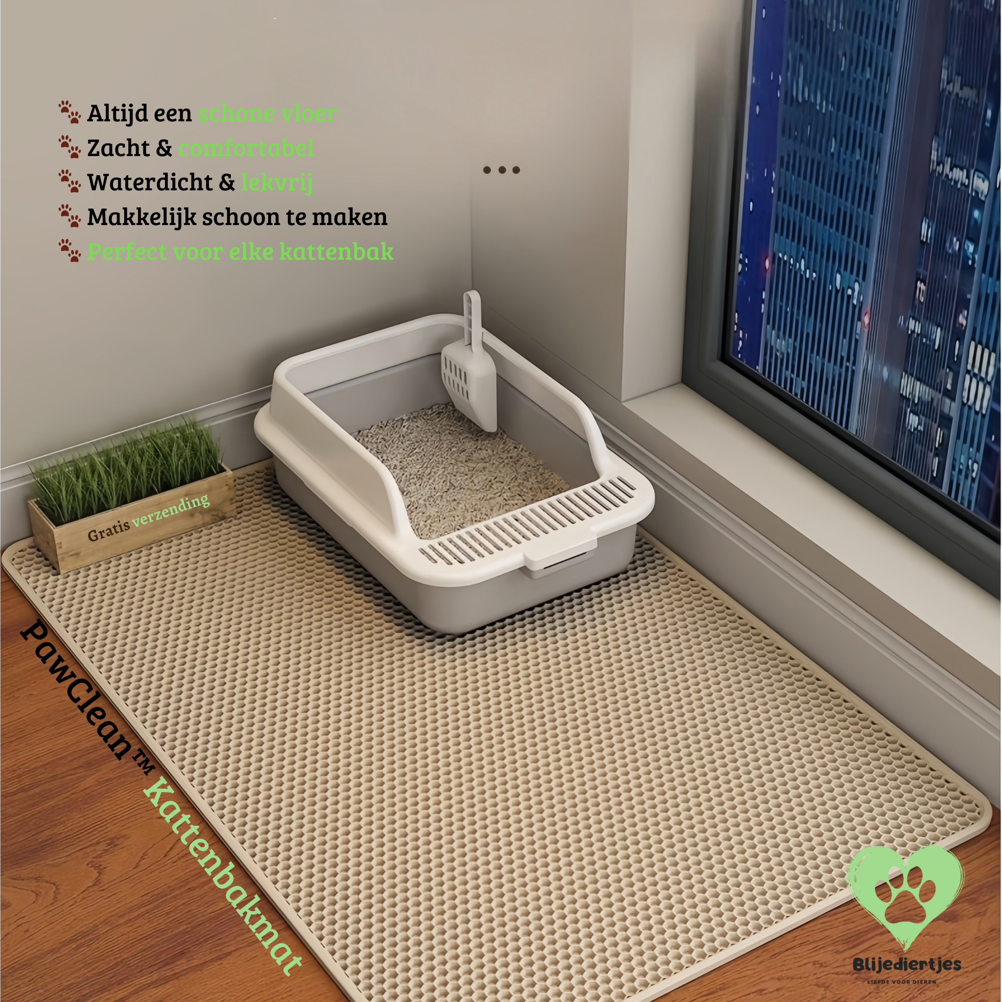 PawClean™ Kattenbakmat – Slim, Schoon & Comfortabel 🐾✨ - Blijediertjes Blijediertjes Zwart / S 45x60cm Blijediertjes PawClean™ Kattenbakmat – Slim, Schoon & Comfortabel 🐾✨