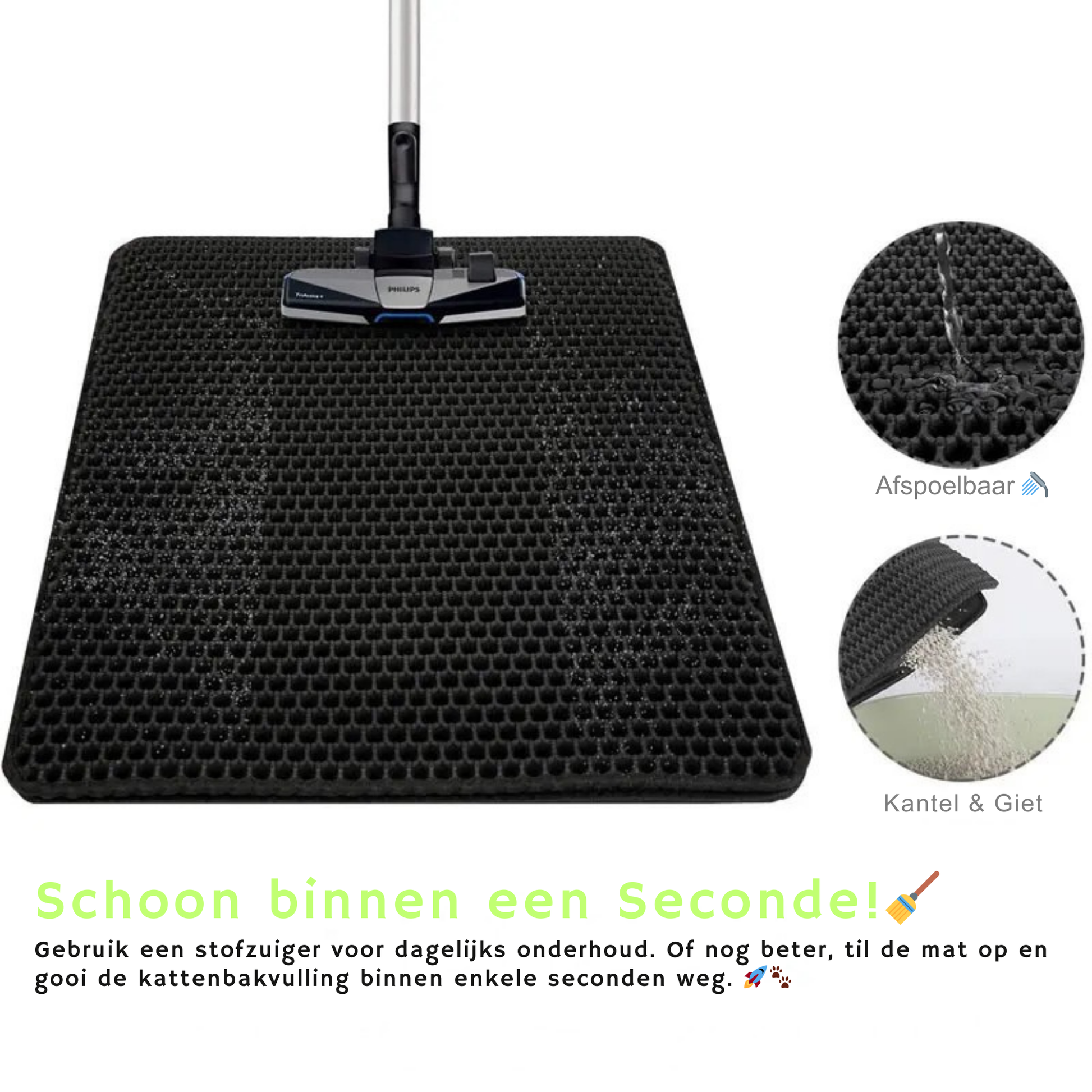 PawClean™ Kattenbakmat – Slim, Schoon & Comfortabel 🐾✨ - Blijediertjes Blijediertjes Zwart / S 45x60cm Blijediertjes PawClean™ Kattenbakmat – Slim, Schoon & Comfortabel 🐾✨