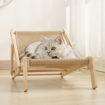 Houten Lounge Stoel Kat | Verstelbare Strandstoel voor Katten