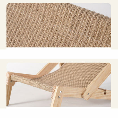 Houten Lounge Stoel Kat | Verstelbare Strandstoel voor Katten