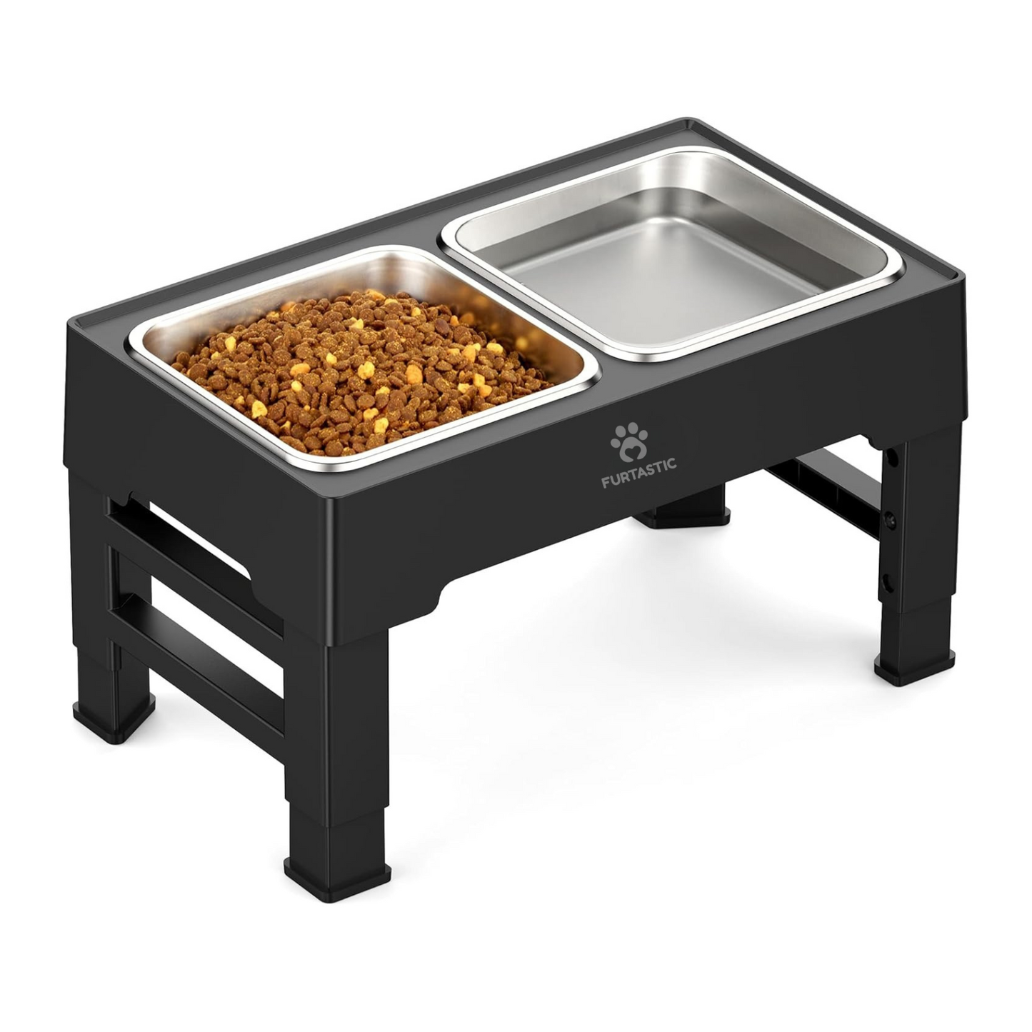 Verhoogde Voerbak en Drinkbak Hond - 2x RVS bak